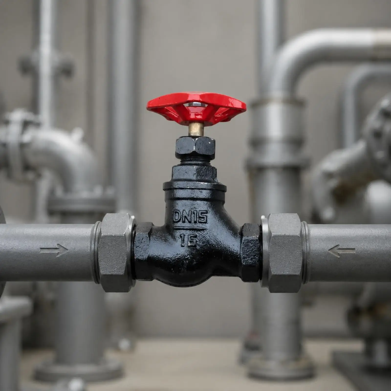 Manual Red Handwheel Cast Iron Shut Off Valve for Water Supply Boiler Piping Projects