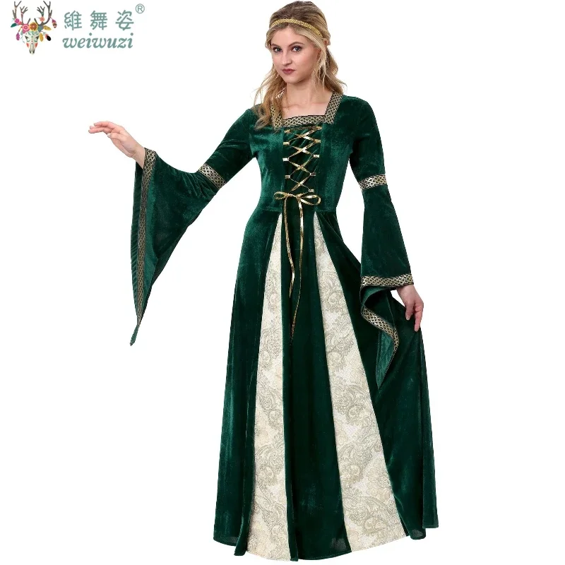 

Halloween Role Play Greek Princess Queen Fancy Velvet Dress Medieval Court Retro European Royal Opera Stage Performance Costume