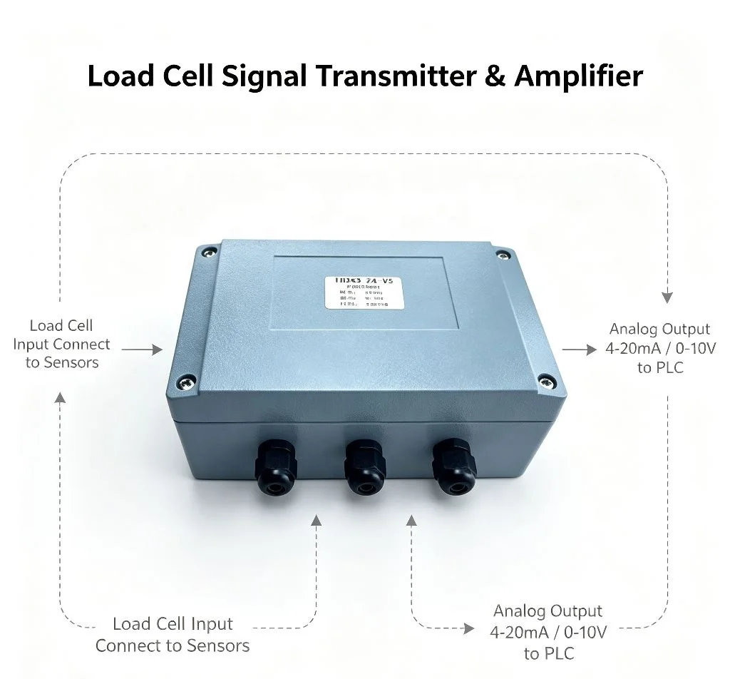 TB3K Load Cell Data Logger: 4-20mA 0-10V Analog Output Weight Transmitter & Signal Amplifier for Industrial PLC Control