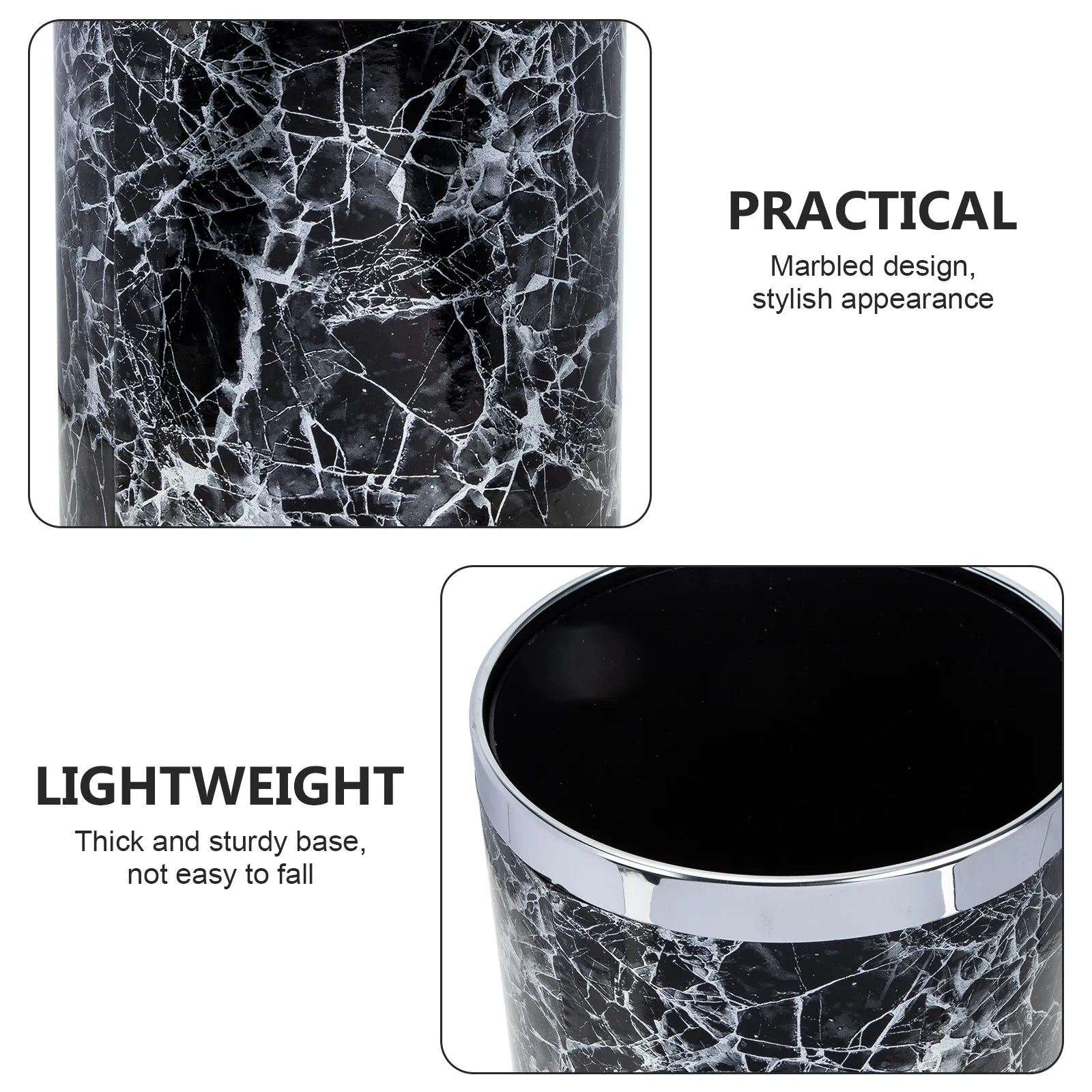 

Круглое пластиковое мусорное ведро с мраморным узором для ванной, офиса, кухни, дома, отеля, караоке-клуба