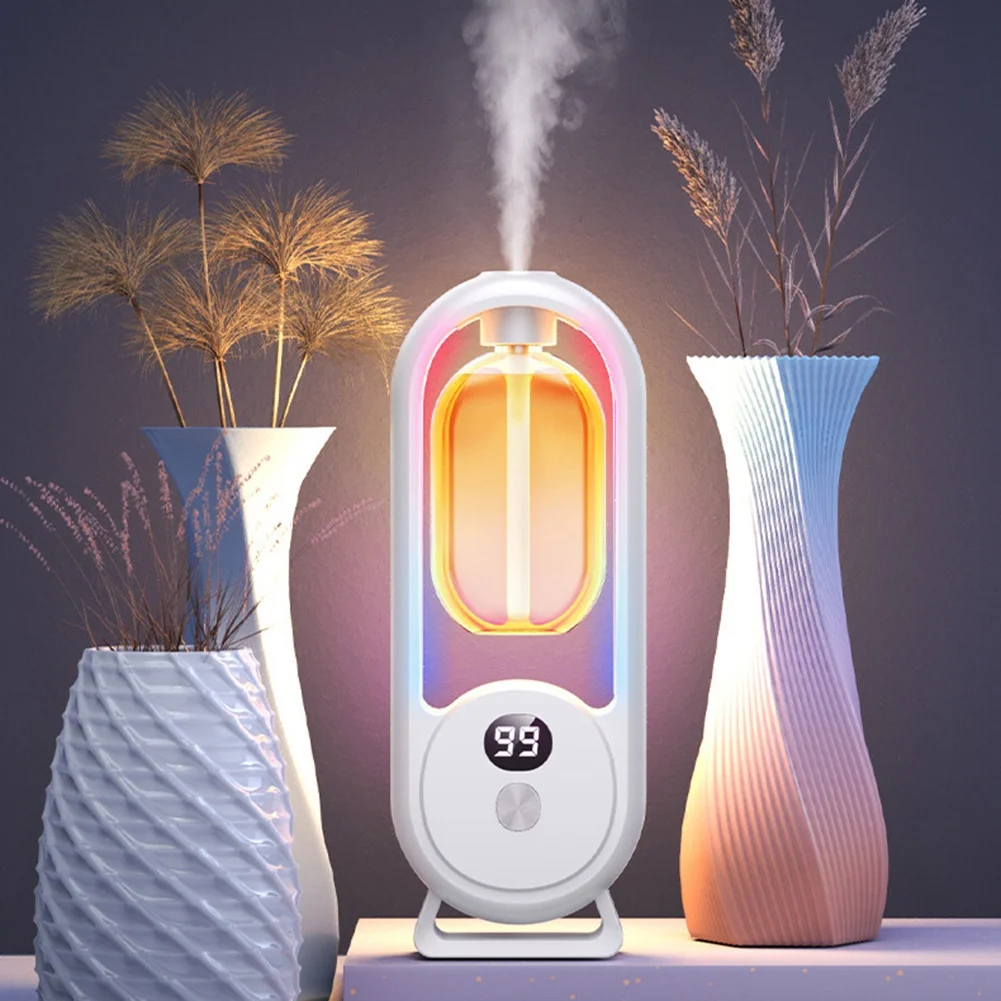 A45F-wandgemonteerde etherische olie-diffuser Oplaadbare getimede spray Aromatherapie-luchtbevochtiger Luchtverfrisser met digitaal display