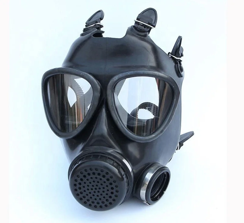 Civilian Filtering Protective Gas Mask Black PC Silicone Face Mask Silicone Full Head Mask Masque Silicone Double Menton