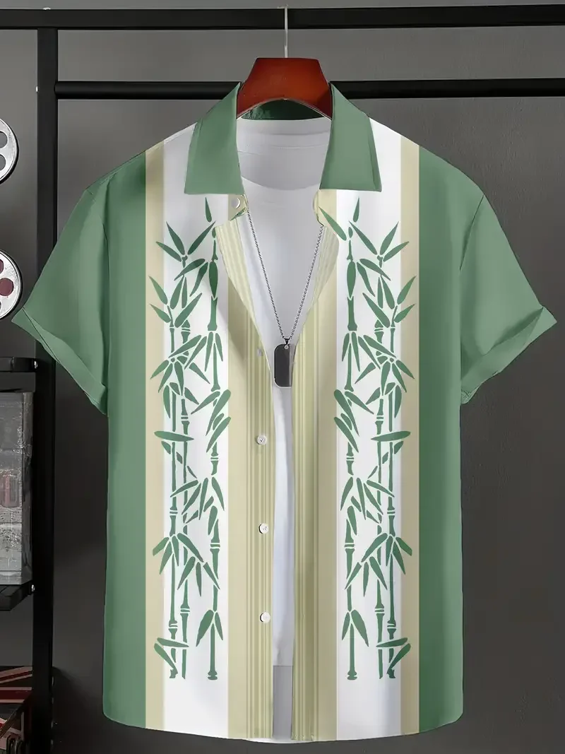 Hawaiian Shirt Summer Crisp Simple Everyday Men's And Women's Lapel Button-down Top Oversized Cool Casual Cloting