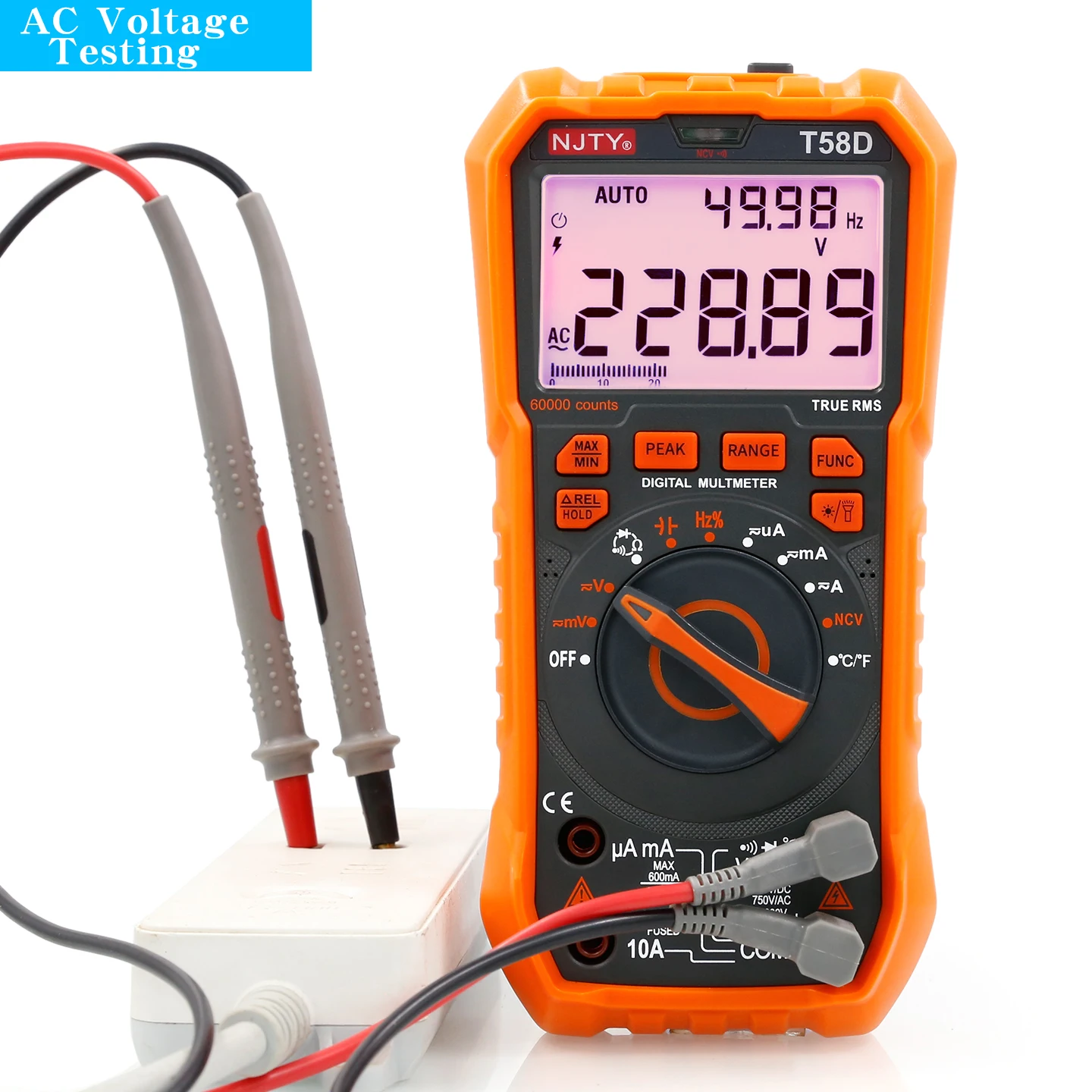 NJTY T-58D High-Precision Digital Multimeter, 60000 Counts, Smart Anti-Burn, Home/Professional Universal Meter
