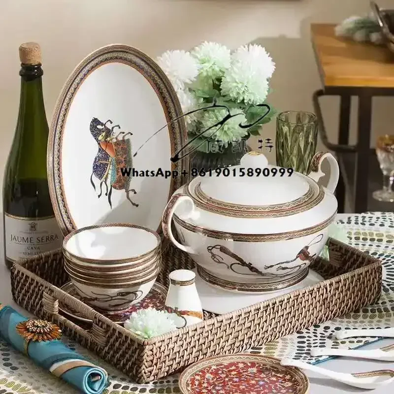 high quality new design 50 fine porcelain dinner set hot selling ceramic tableware bone china dinnerware sets