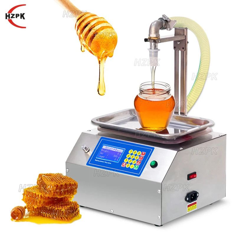 HZPK Csy L15 Semi Automatic Digital Control Honey Oil Sauce 250ml to 1000ml Gear Pump High Viscosity Weighing Filling Machine