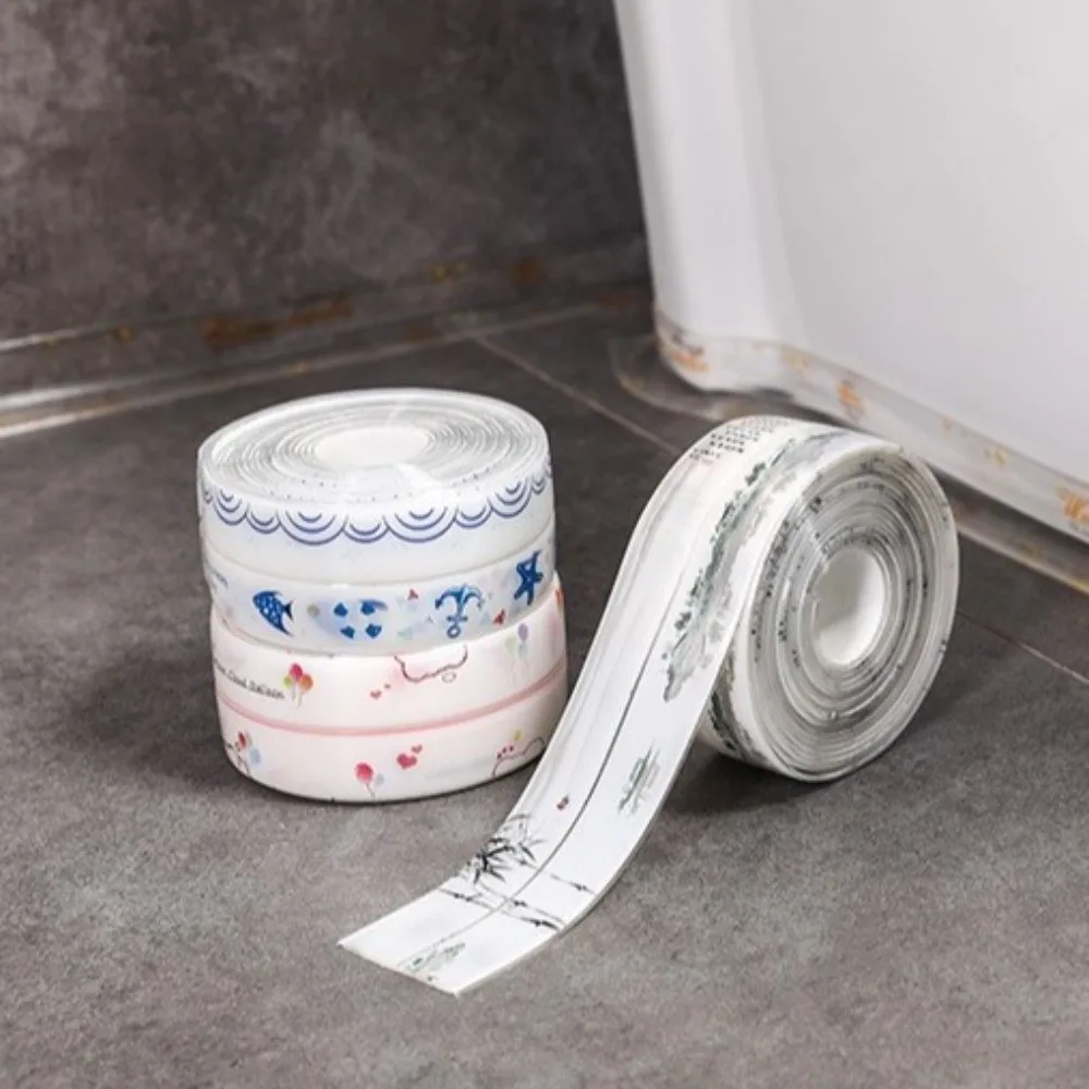 1 Roll New PVC Bathroom Sealing Tape Self-adhesive 50/38mm Shower Tub Tape Stain-resistant Waterproof Sink Gap Tapes Home Use