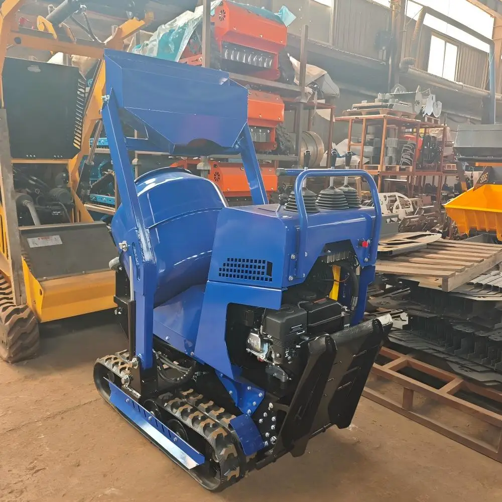 CE Certified  Single-Cylinder Crawler Small Concrete Mixer Truck 110L Capacity Auto Loading for Rural Building