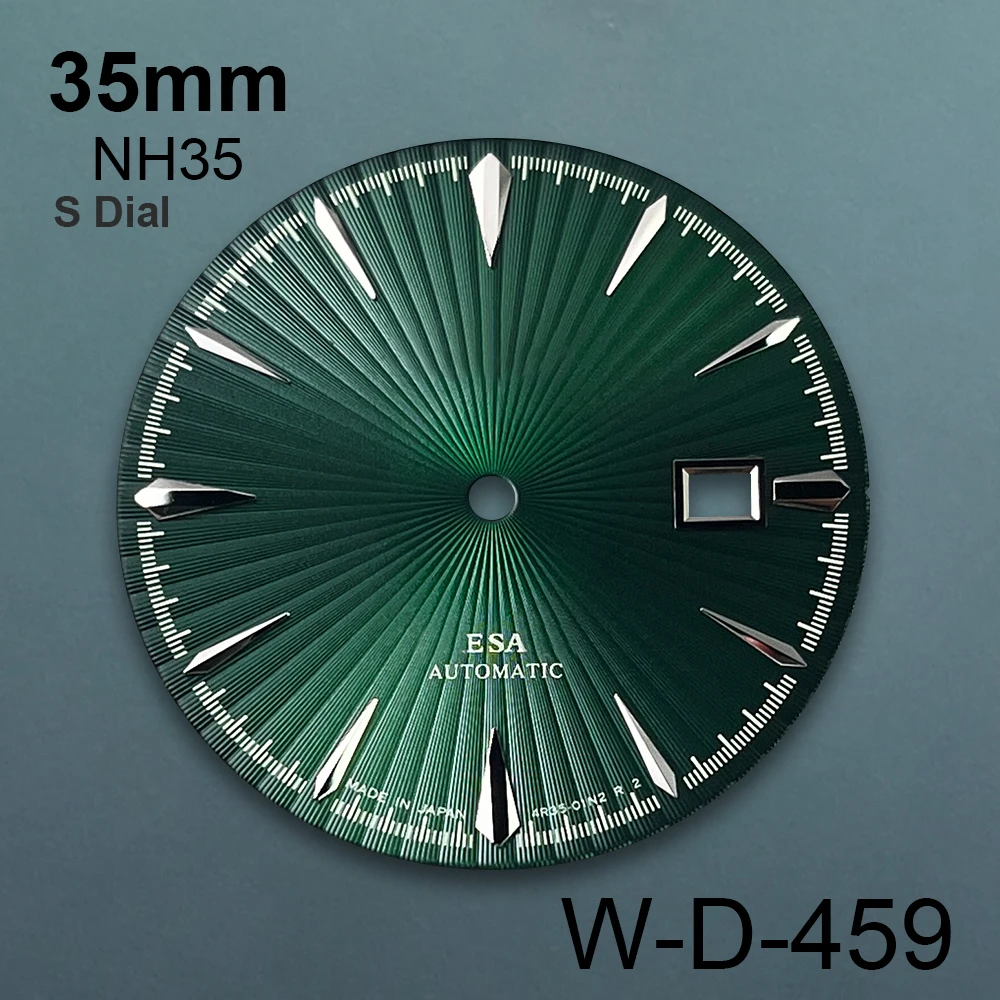 35mm S Logo Cocktail Dial Suitable For NH35 Japanese Movement Vertical Stripe High Quality Dial Watch Accessories