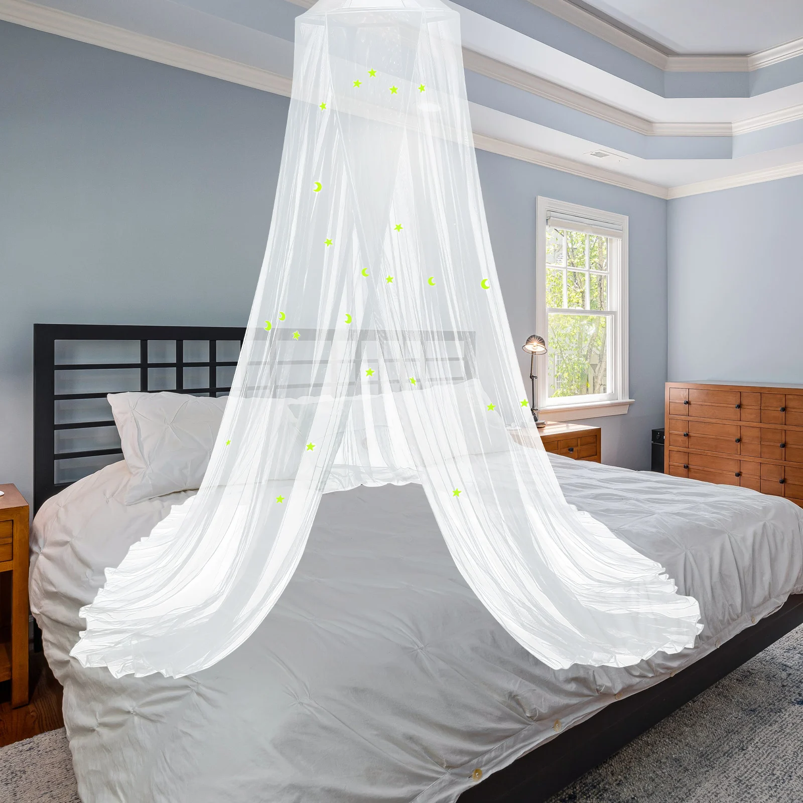 

OKUMEYR Mosquito Net Bed Canopy Dome Ceiling Curtain Romantic Decorative Net for Kids Boys Girls Bedroom Decoration
