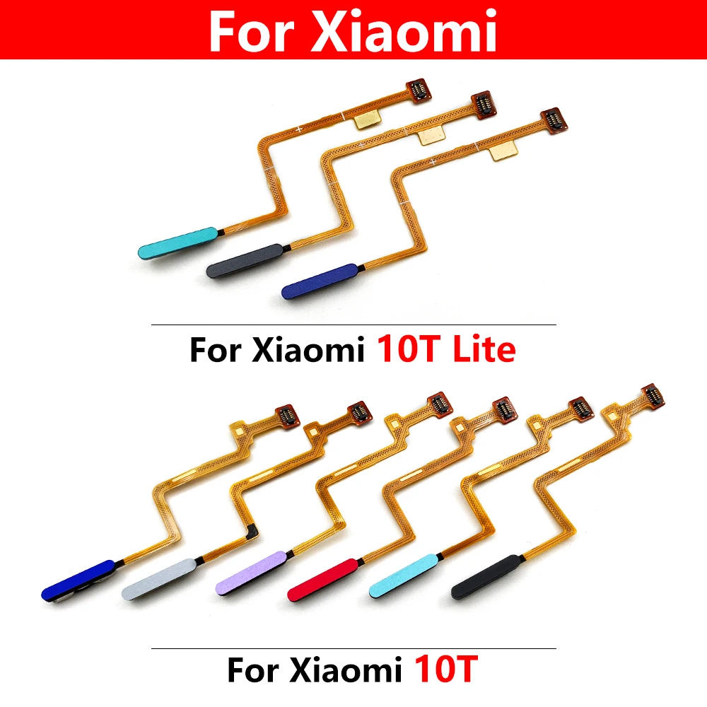 Sensor de tecla de retorno de menú de huellas dactilares para Xiaomi Mi 11 Lite 10T Pro, escáner de huellas dactilares, Cable flexible, botón de inicio, 5 piezas