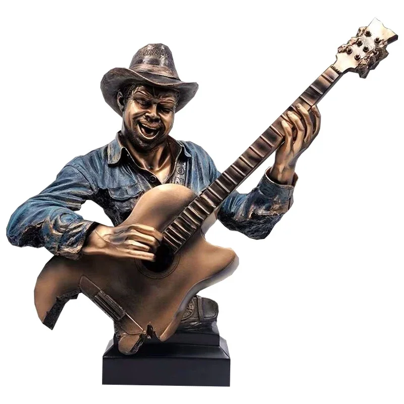 Band combination sculpture ornament abstract music figure statue playing saxophone