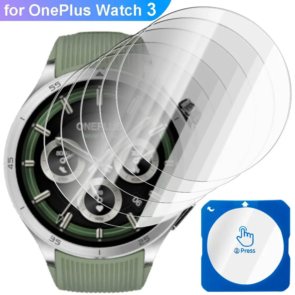 

1-5 шт. простые в установке защитные пленки для экрана для OnePlus Watch 3, закаленное стекло, защита от царапин, стеклянная пленка, аксессуары для часов