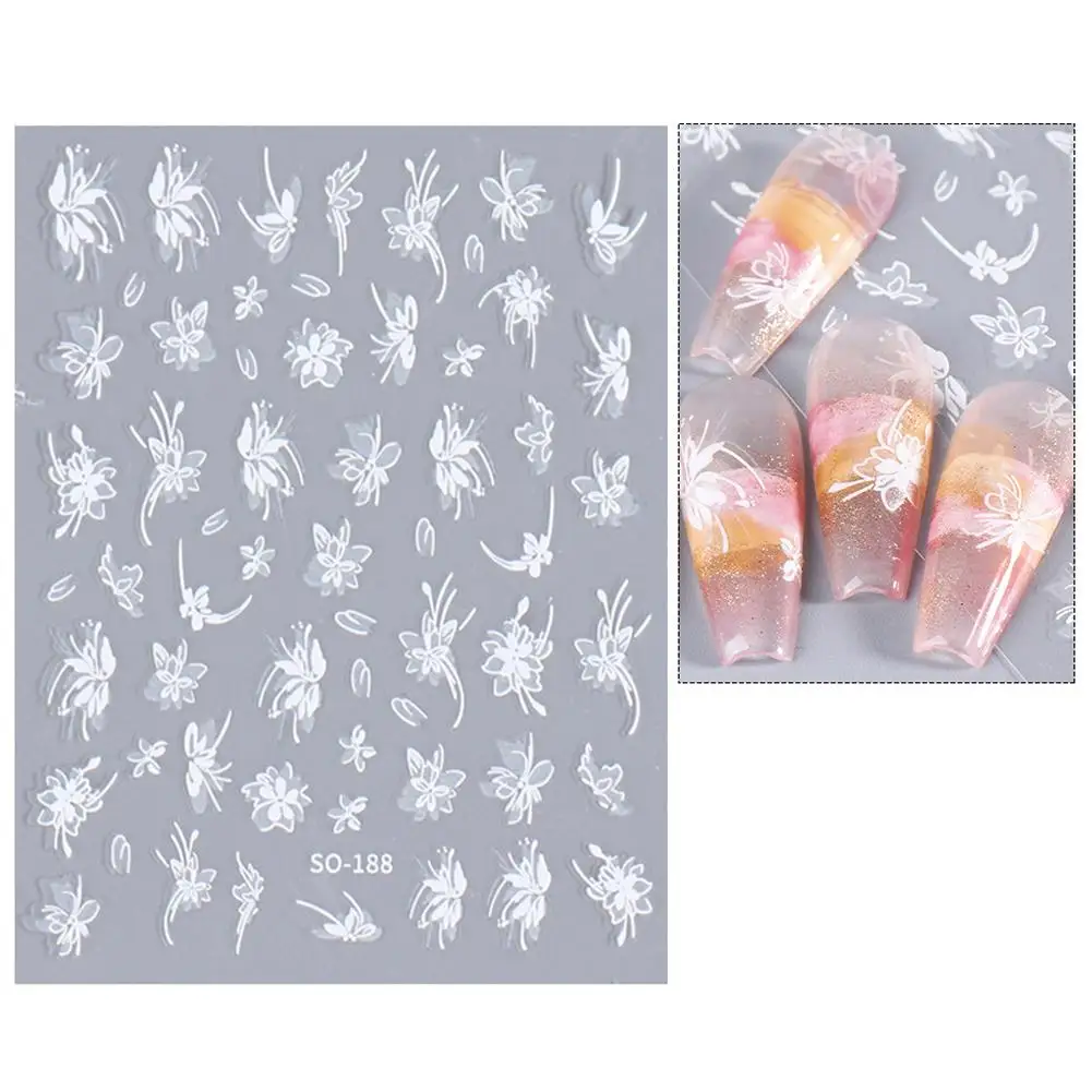 1 Stuks Bloem Nail Art Stickers Lente Stickers Stickers Decoratie Nagel Eenvoudige Manicure Decoratie Diy M6a7