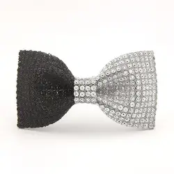 High-end Shiny Rhinestone Crystal Bow Tie for Men British Style Shirt Necktie Luxulry Jewelry Wedding Clothing Accessories