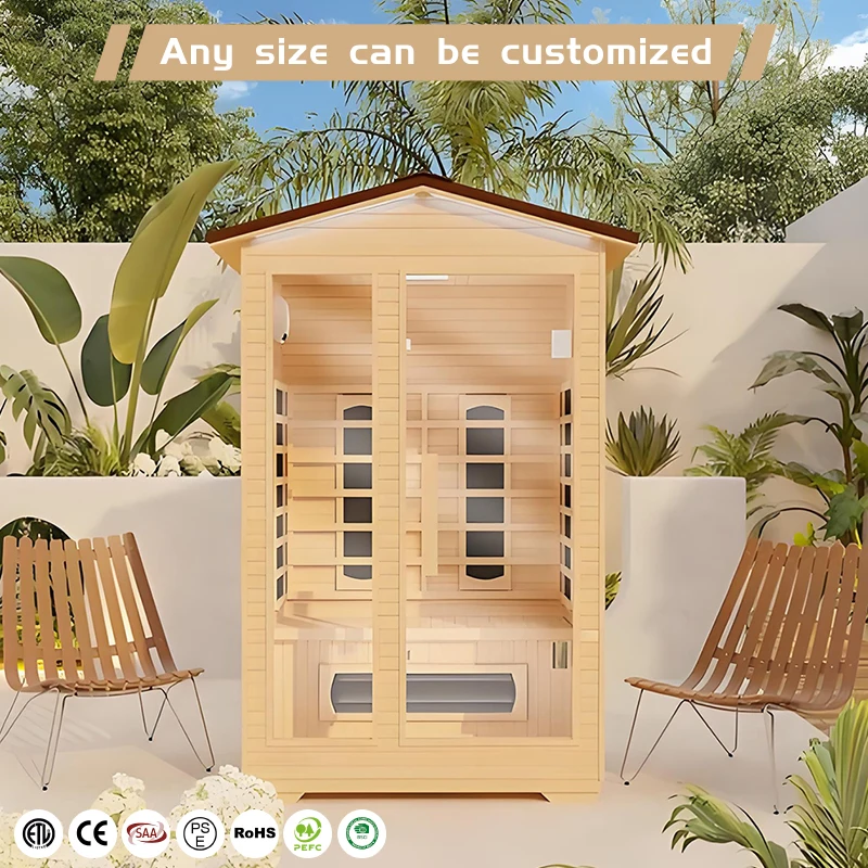 High Tech Indoor Infrared Sauna Full Spectrum Heating Multiple Person Capacity With Red Light Therapy