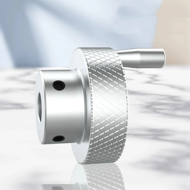 Circular Handle, Hand Cranked Wheel, Aluminum Alloy Mesh Embossed Knob, Machine Tool Slide Table, Movable Hand Cranked Disc