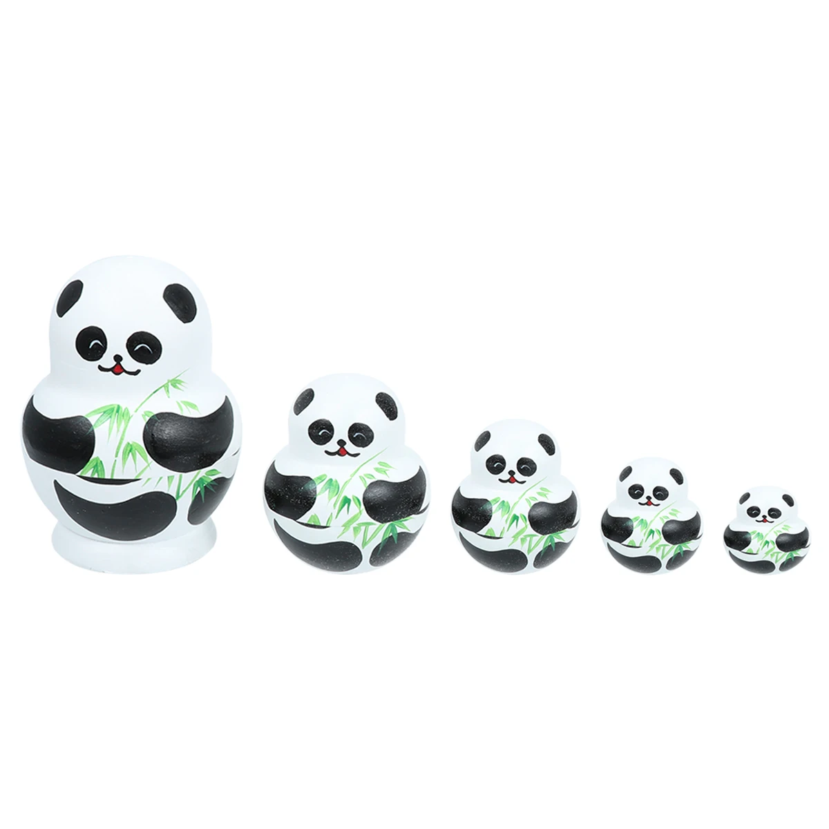 التعشيش الروسية 10 طبقات الباندا الخشبية للأطفال البالغين الديكور تخزين الحرفية هدية مجموعة ديكور فني المنزل #2