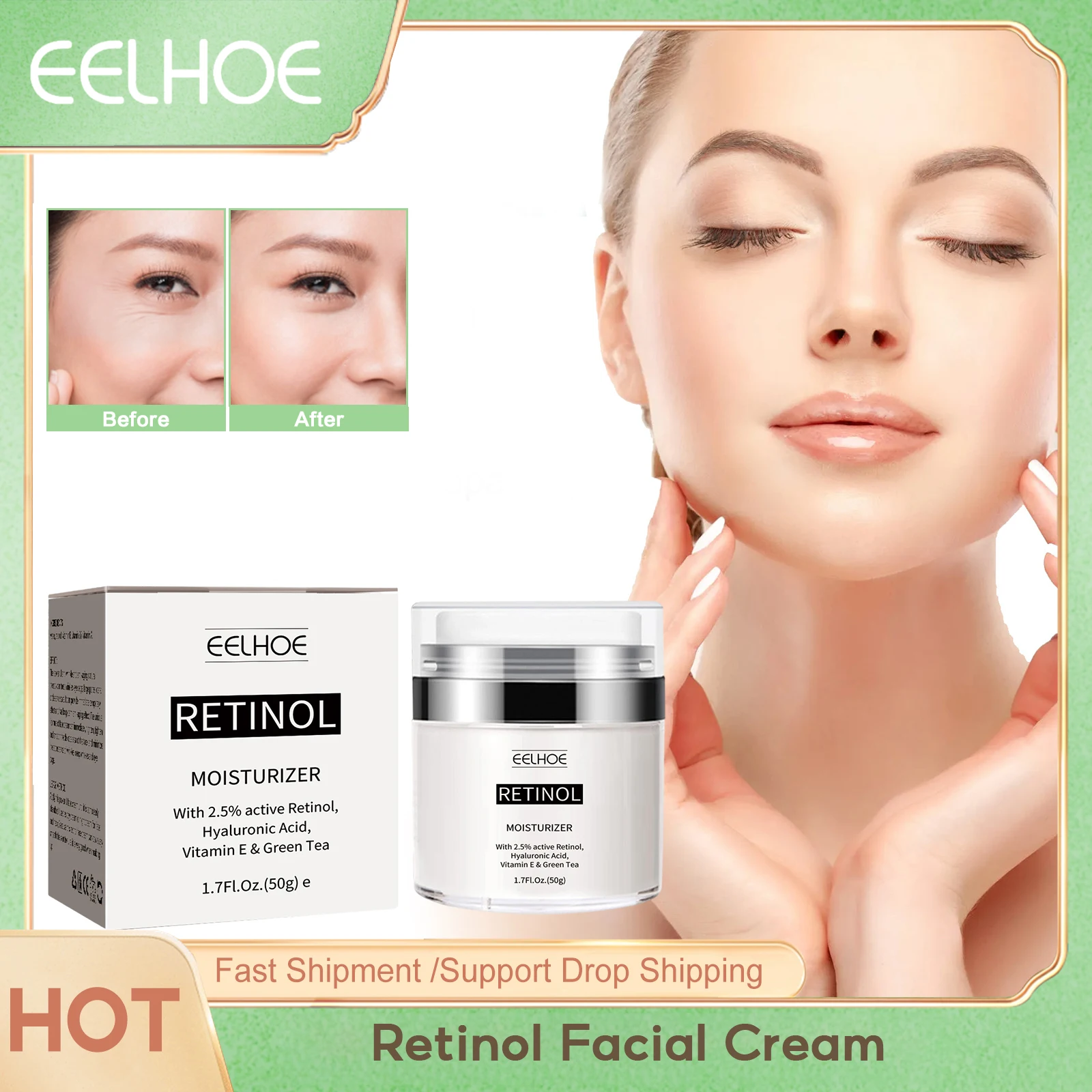 

Retinol Facial Cream Lifting Firming Reduce Fine Lines Remove Wrinkles Improve Rough Skin Nourishing Smoothing Anti Aging Cream