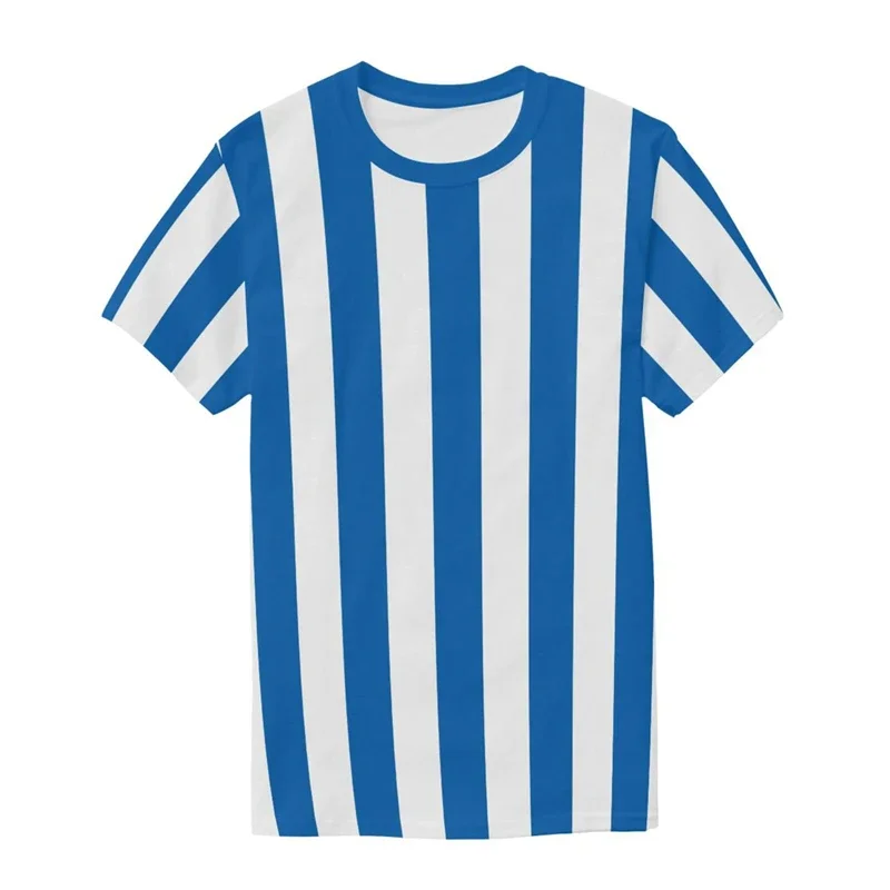 Simple Vertical Stripes Graphic T Shirts For Men Summer Casual Daily Wear 3D Printed T-shirts Fashion Oversized Short Sleeve Tee