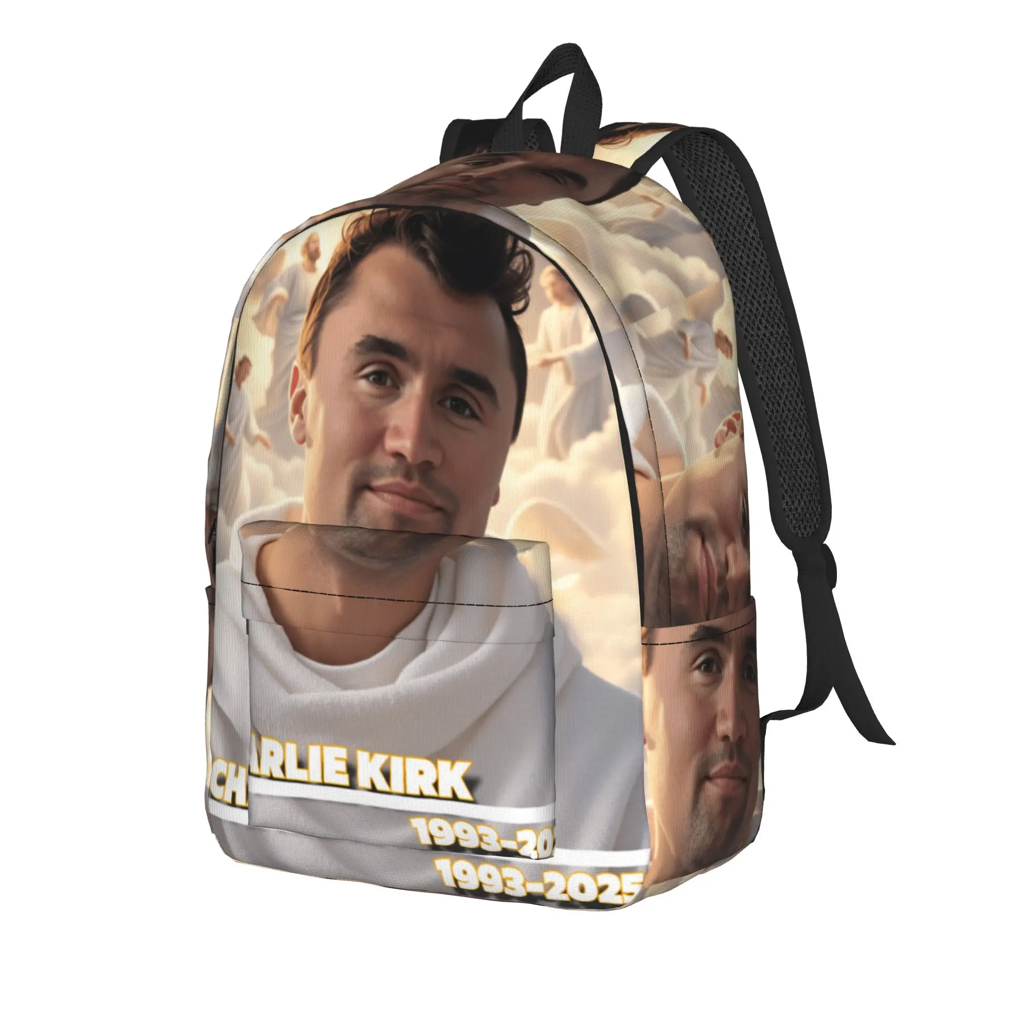 Charlie Kirk Angelic Advocate  Backpack  Daily Backpacks Women Men Designer Big School Bags Casual Rucksack