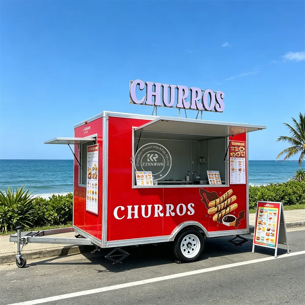 

Fully Equipped Food Trailer Customized Mobile Street Hot Dog Snack Trailer BBQ Food Truck With Complete Kitchen Setup