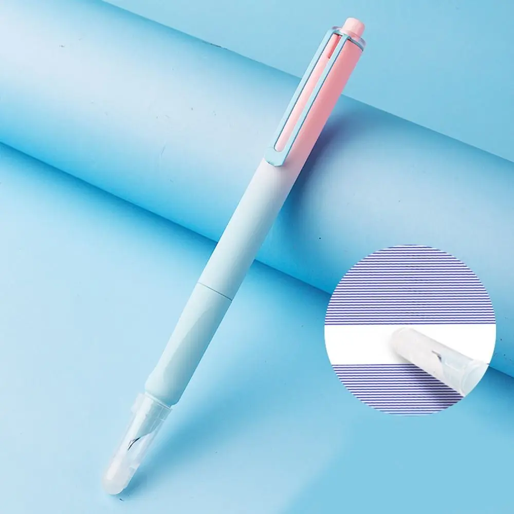 Replaceable Ink Capsule Thermal Erasable Fountain Pen Posture Correction Calligraphy Pen Press Fountain Pen Morandi color