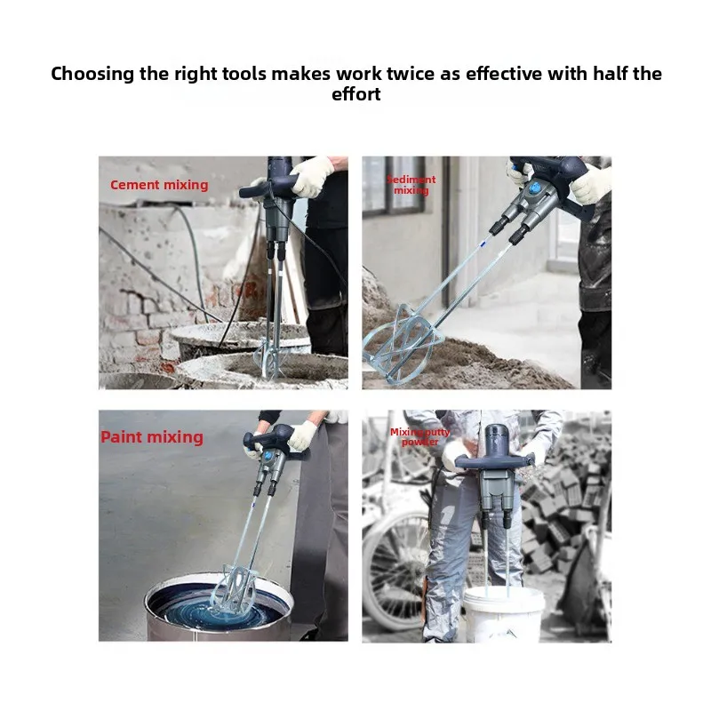 Industrial Grade High Power Electric Double Rod Mixer Electric Drill Mortar Putty Powder Coating Cement Artifact