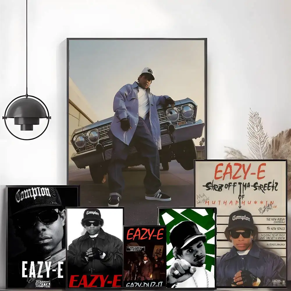 1PC Hip Hop Rapper E-Eazy E Poster High-definition art sticker Self adhesive waterproof home decoration for living room