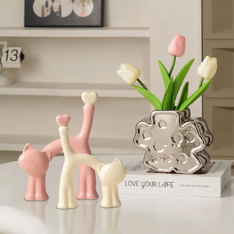 Modern Ceramic Vases, High-appearation-level Artistic Flower Vases, Tv Cabinets Decor, Artificial Flowers, Fresh Flower Vases