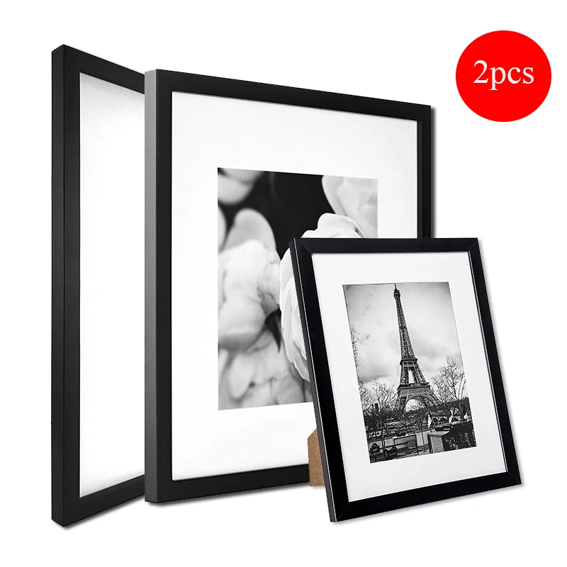 

2pcs 16inch A4 Black Document Frame Certificate Pictures Frames Diplomas Standard Paper Metal Plexiglass Frame for Office Decor