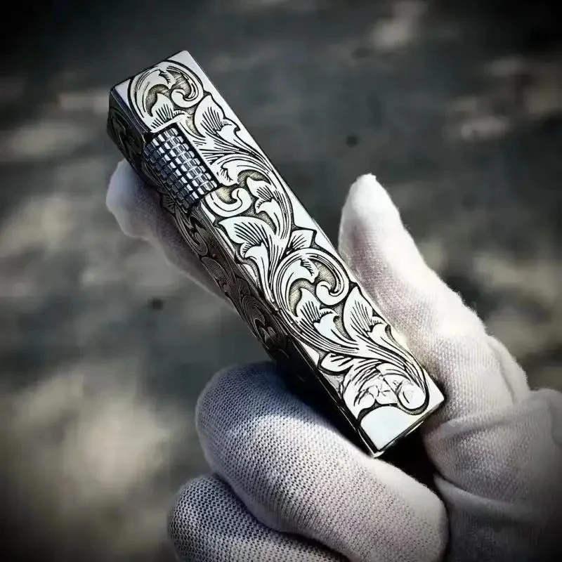 R09New Brass Handmade Temperature Lighter Retro Pure Copper Tooth Mold Open-air Flame Men's Collection Gift Smoking Accessories