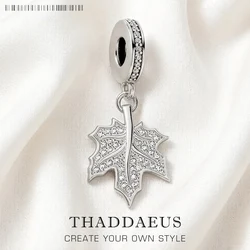Charm Pendant Maple Leaf,Europe Good Jewelry For Women,Spring Gift In 925 Sterling Silver