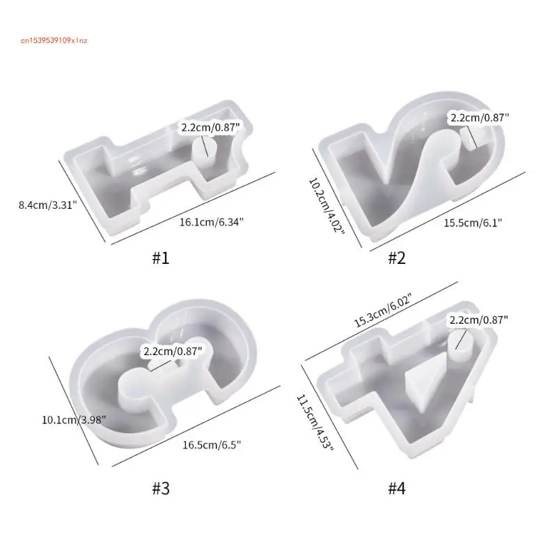 Molde resina Epoxy cristal, candelabro con números geométricos, portavelas artesanal, decoración del hogar, moldes y