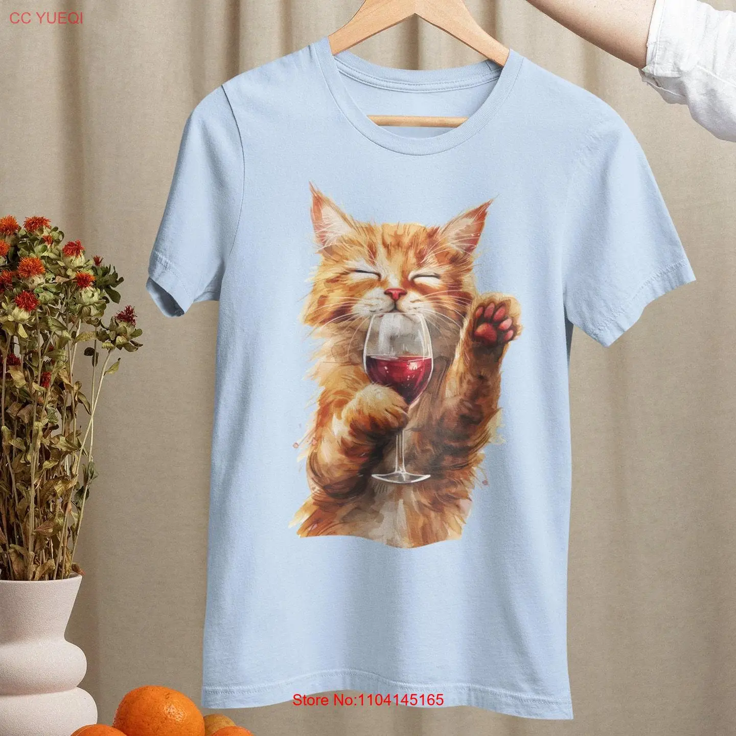 Funny Cat and Wine Lover T Shirt Mom Owner Apparel Perfect for long or short sleeves