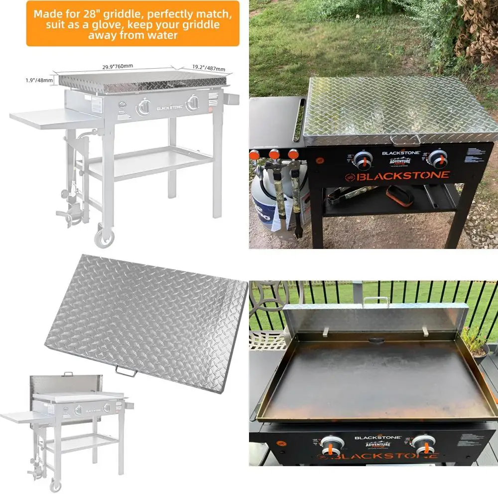 

28-дюймовая крышка для сковороды — твердая крышка для гриля, защитная крышка для сковороды с плоским верхом/гриля, алюминиевая крышка для алмазной пластины — для приготовления пищи на открытом воздухе