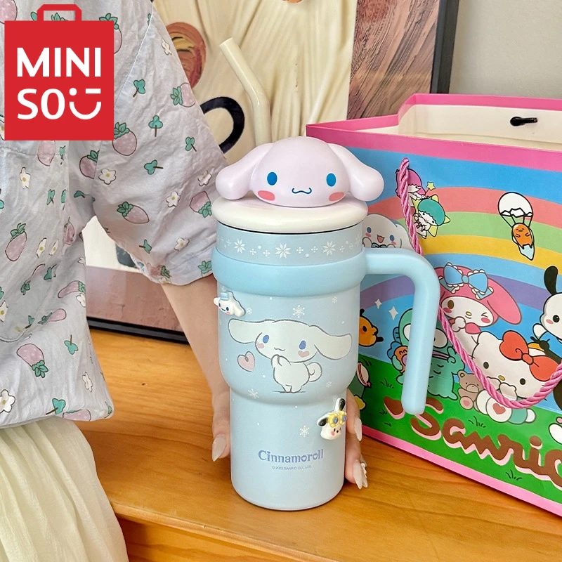 

Чашка для льда Miniso Sanrio Kuromi для детей, портативная чашка для льда большой емкости, изолированная чашка из нержавеющей стали 306
