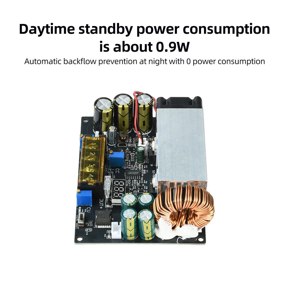 800W 25A Anti-backflow Power Supply Adjustable DC-DC 18-90V to 2-60V Step Down Buck Converter MPPT Solar Charging Controller