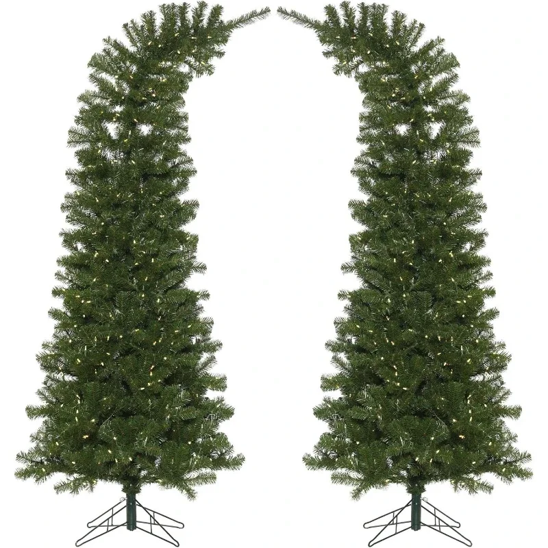 

270CM elbow Christmas tree environmentally friendly PVC LED heating light, green whimsical artificial Christmas tree, funny