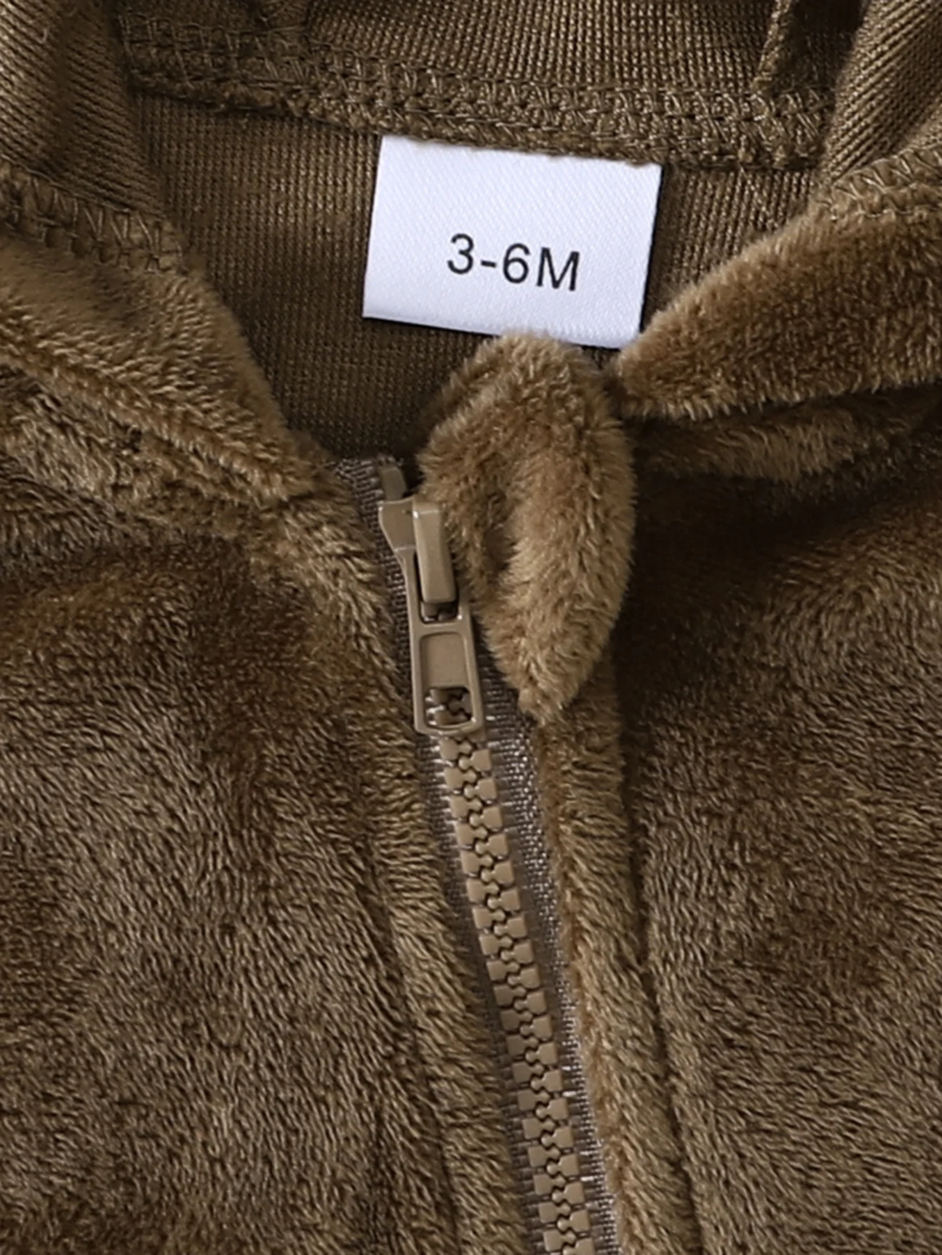 1 Stück Baby-Winter-Flanell-Strampler mit Füßen, Niedlicher Bärenohren-Kapuzenanzug mit Vollreißverschluss, Warmer Einteiler für 0-18 Monate – Detail 4