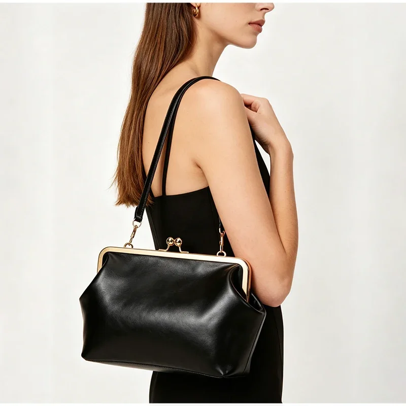 Retro-Rahmen-Clutch-Handtasche im europäisch-amerikanischen Stil, große Muscheltasche, Designer-Luxus-Abendtasche, modische Schultertasche – Detail 9