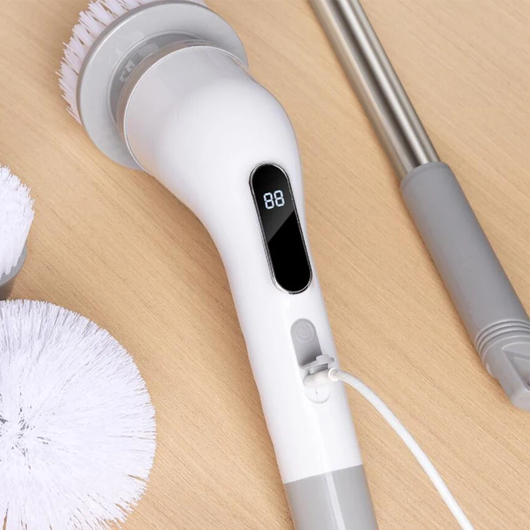 9-in-1 다기능 충전식 플라스틱 가정용 전동 청소 브러시 휴대용 접이식 디자인