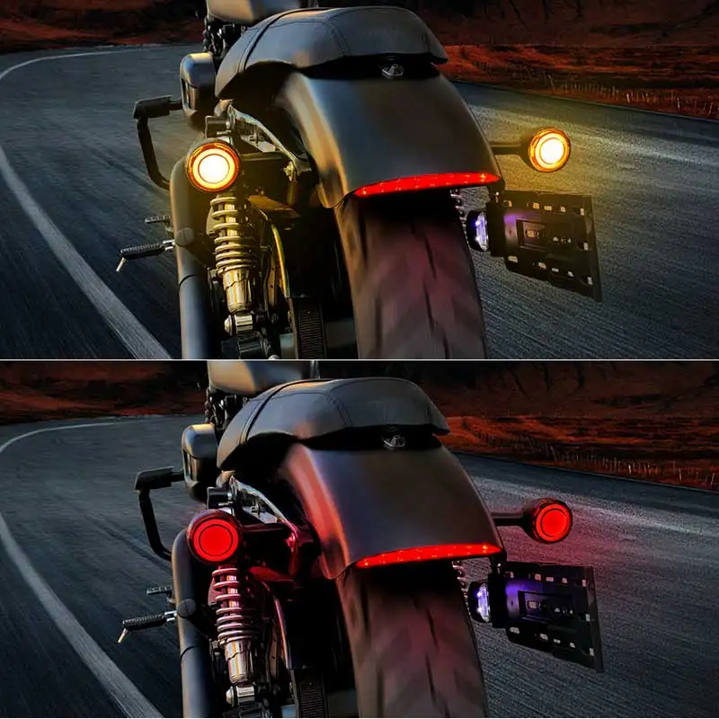 1157 Front Rear Motorcycle LED Turn Signals For Sportster Dyna Touring Softail Red Amber Signal Lamp Indicator Brake Tail Light