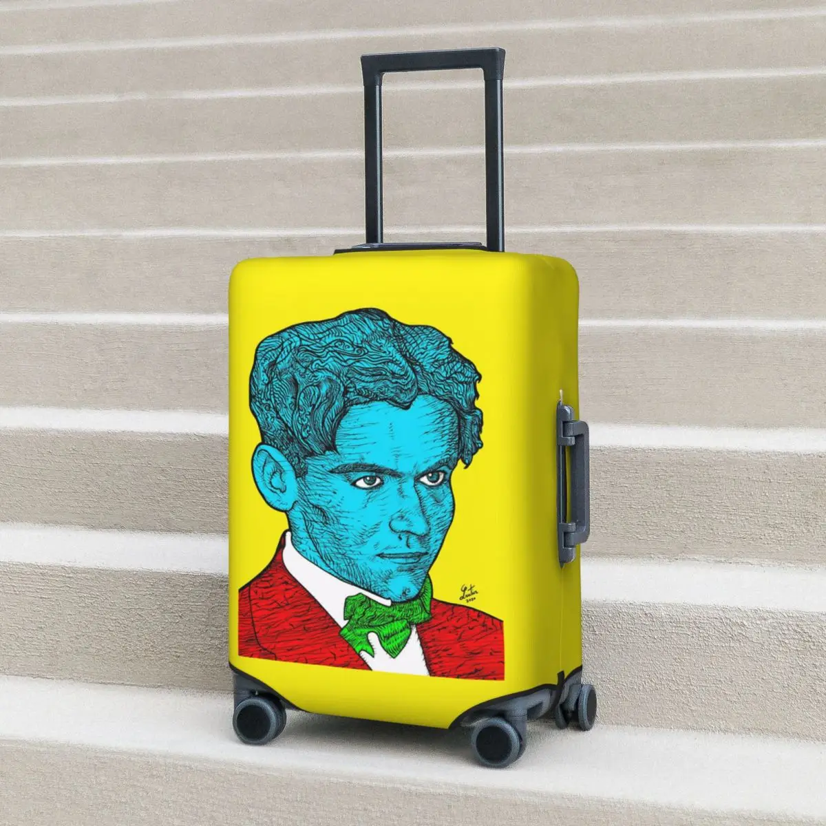 

Federico Garcia Lorca Portrait 16 Suitcase Cover Protection Elastic Travel Luggage Protector Covers for 18-32 Inch