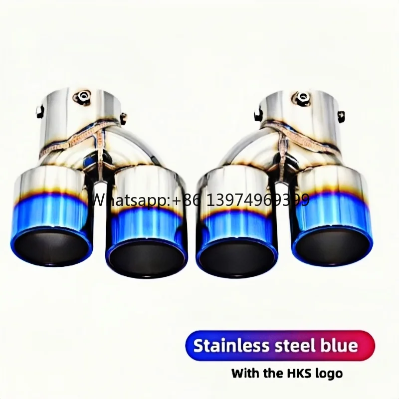 For DEX Exhaust Tips for G20 G21 G23 G42 M240i M340i  HKS LOGO Stainless Steel with Blue Coating Exhaust Pipes Muffler Nozzle