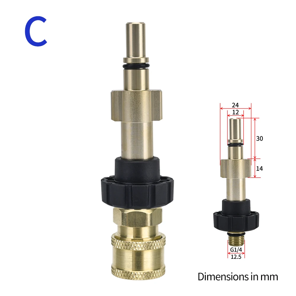 Hochdruckreiniger-Schnellkupplung 1/4" für Spritzpistolenlanze, Bajonett-Adapter 1/4" Schnellverschluss-Anschluss für Karcher – Detail 10