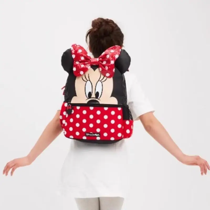 Imagem -02 - Genuine Disney Mochila Bolsa de Escola Papelaria Estudante Caneta Estudante Lunch Bolsa Presente do Miúdo Australiano Smiggle Minnie Novo