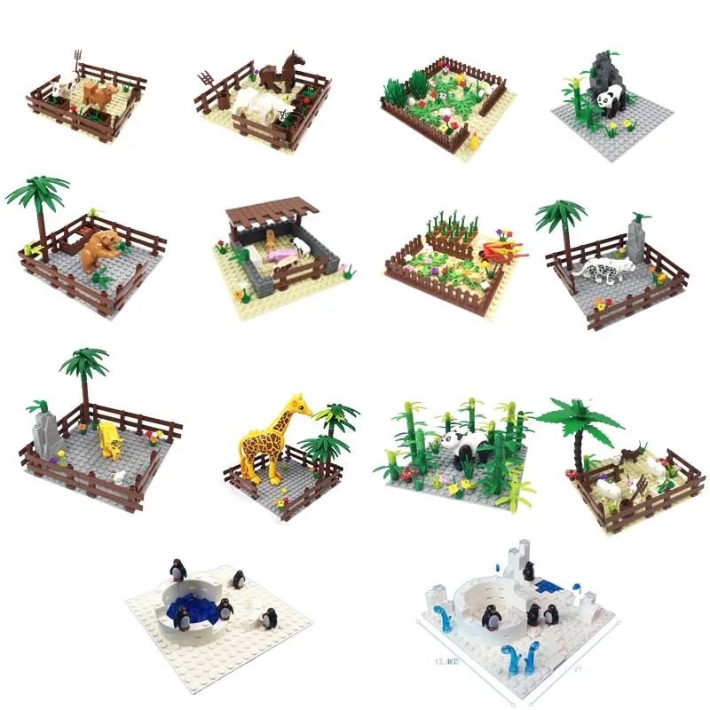 

Строительные блоки «сделай сам», строительные блоки из мелких частиц, ручка для крупного рогатого скота, сарай для свиней, куриная ферма, панда, лошадь, MOC, фермерская сцена, оптовая продажа