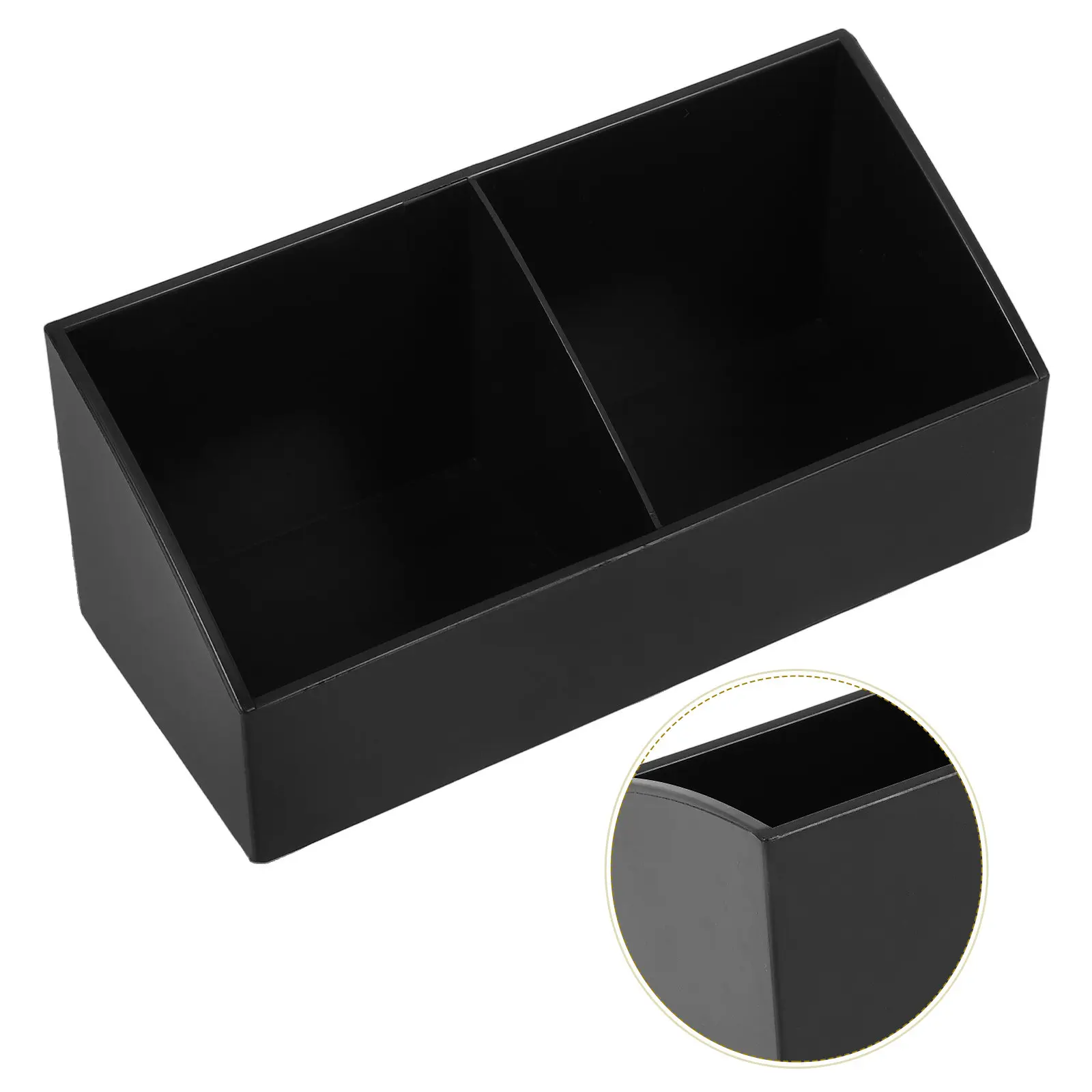 2-Compartment Tea Bag Storage Box Portable PP Organizer for Desk Coffee Shop Candy Snack Holder Efficient Kitchen Storage