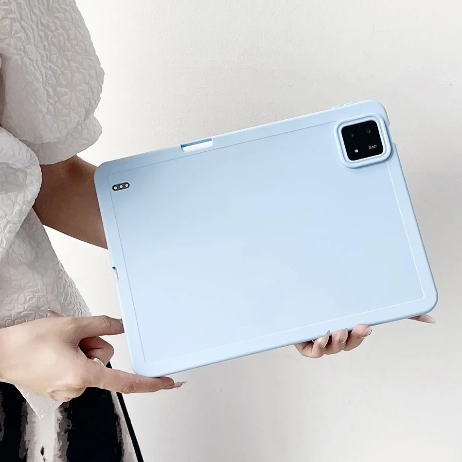 Capa tablet para xiaomi mi pad 7 6 5 6s pro 12.4 redmi se 11 polegadas casos com slot para lápis grosso à prova de choque capa de silicone macio